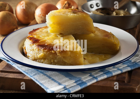 Welsh onion torta di patate e cipolle piatto Galles Food UK Foto Stock