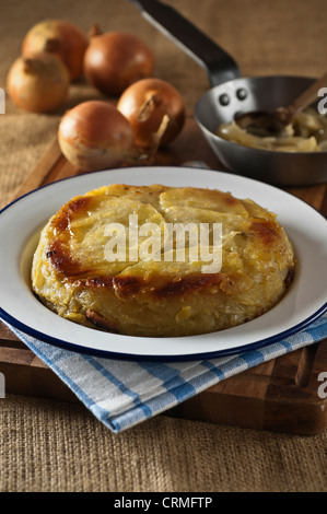 Welsh onion torta di patate e cipolle piatto Galles Food UK Foto Stock