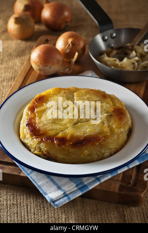 Welsh onion torta di patate e cipolle piatto Galles Food UK Foto Stock