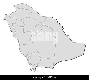 Mappa Politico di Arabia Saudita con le diverse province. Foto Stock