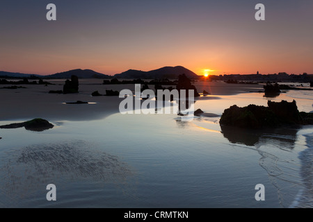 Spiaggia di Helgueras, Noja Cantabria, SPAGNA Foto Stock