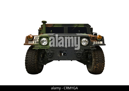 Tagliare fuori. Elevata mobilità multiuso di veicolo su ruote (HMMWV o Humvee). Un militari USA veicolo 4WD creato da AM generale. Foto Stock