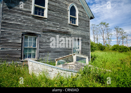 Abbandonato il Fisherman's boat, Porto Medway, Nova Scotia, Canada. Foto Stock