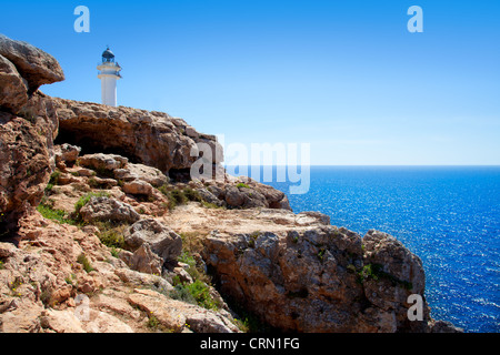 Barbaria Capo Faro in isola di Formentera sul Mediterraneo mare Baleari Foto Stock