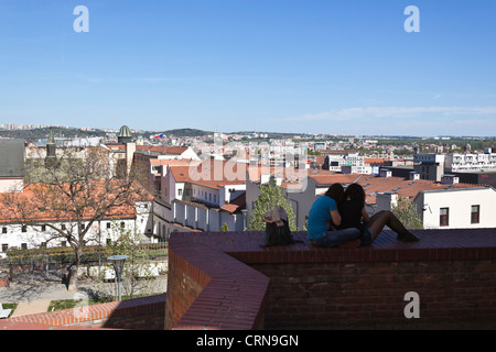 Vista dalla Cattedrale di Pietro e Paolo, Brno, Repubblica Ceca Foto Stock