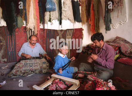 Tessitori di tappeti in Turchia Foto Stock