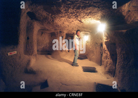 La città sotterranea di Kaymakli nel Parco nazionale di Göreme, Turchia Foto Stock