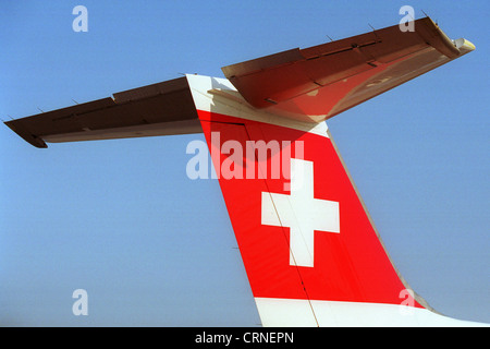 Compagnia aerea svizzera logo sul retro di una macchina Foto Stock