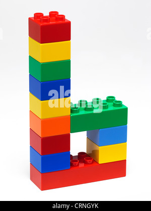 Plastica colorata mattoni di edificio a forma di numero 6 Foto Stock