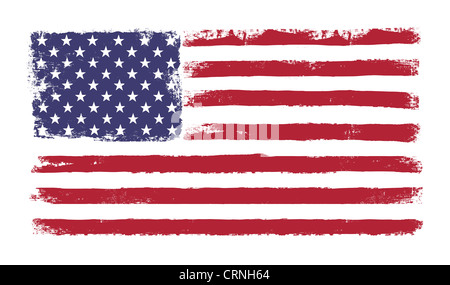 Stars and stripes. Grunge version of American flag with 50 stars and "old glory" original colors Foto Stock