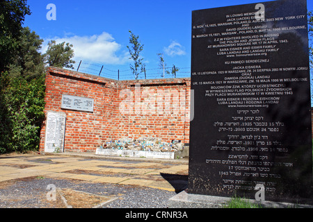 Memorial bambini vittime dell'Olocausto nel cimitero ebraico di Varsavia Foto Stock