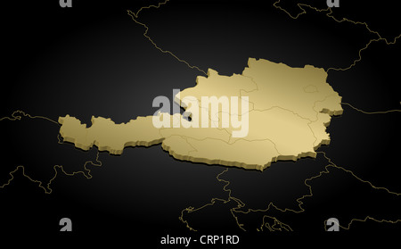 Mappa politica dell'Austria con i diversi Stati membri. Foto Stock