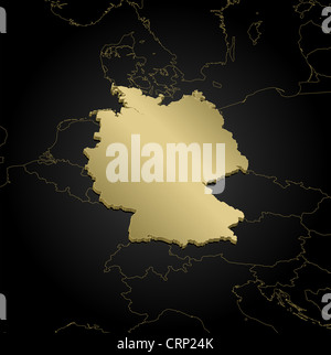 Mappa Politico della Germania con i diversi Stati membri. Foto Stock