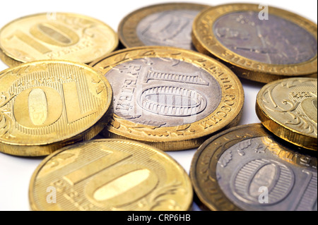 Dieci russo-coin closeup Foto Stock