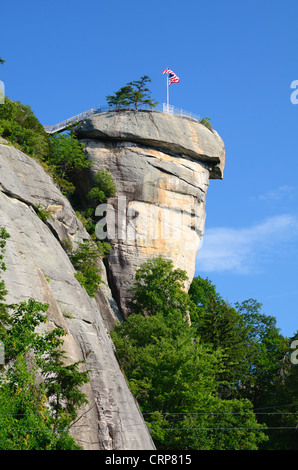 Chimney Rock al camino Rock State Park in North Carolina, USA. Foto Stock