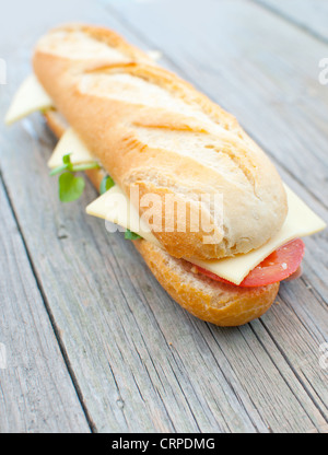 Sub baguette sandwich Foto Stock