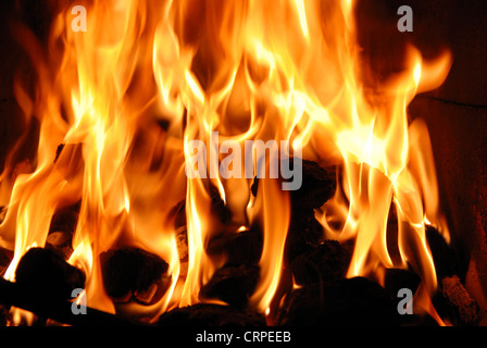 Una famiglia fuoco di carbone Foto Stock