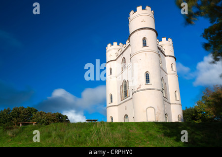 Haldon Belvedere, una Grade II torre triangolare noto anche come Lawrence castello, originariamente costruito nel tardo Settecento da Sir R Foto Stock