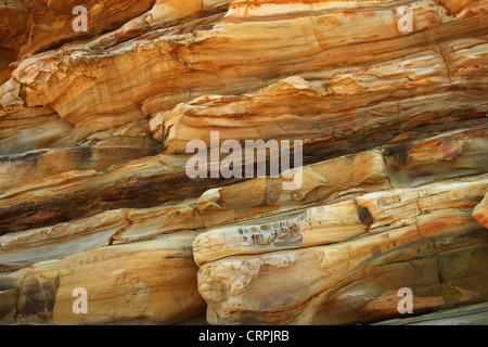 Weathered arenaria a Thompson's Bay, Ballito, Kwazulu Natal, Sud Africa Foto Stock