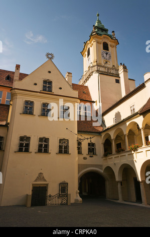 Elk189-1054v Slovacchia, Bratislava, Vecchio Municipio Foto Stock