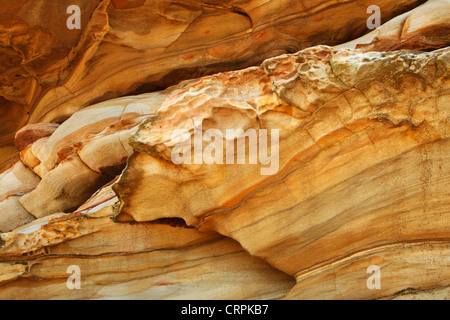 Weathered arenaria a Thompson's Bay, Ballito, Kwazulu Natal, Sud Africa Foto Stock