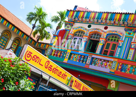 Il Sud Est asiatico, Singapore, Little India, il patrimonio colorati Villa, una volta la residenza di Tan Teng Niah Foto Stock