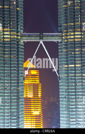 Malaysia, Kuala Lumpur, vista sul centro cittadino di Kuala Lumpur (KLCC) & Torri Petronas Foto Stock