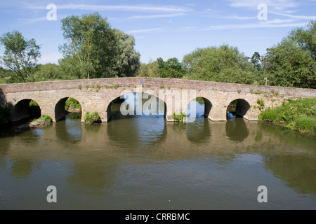 Ponte medievale sul fiume Avon Pershore Worcestershire Inghilterra REGNO UNITO Foto Stock