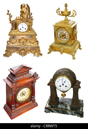 Antiquariato color oro Orologi da tavolo Foto Stock