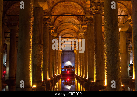 Basilica Cistern, YEREBATAN SARAYI, Istanbul, Turchia Foto Stock