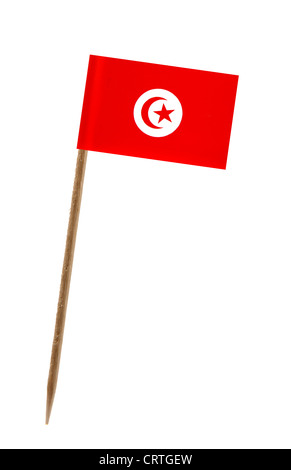 Dente pick wit una piccola carta Bandiera della Tunisia Foto Stock