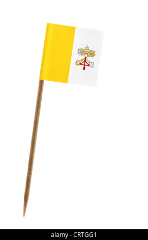 Dente pick wit una piccola bandiera di carta della Città del Vaticano Foto Stock