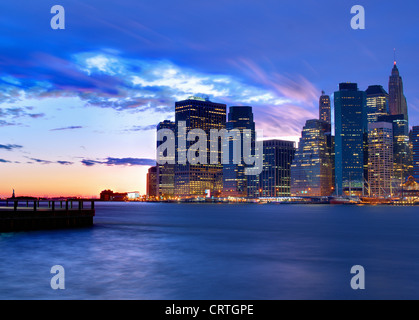Skyline del centro di New York, New York, Stati Uniti d'America Foto Stock