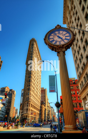 Il famoso Flatiron Building di New York City. Foto Stock