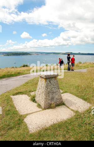 Affacciato sulla baia di Falmouth da St.Anthony Head sulla penisola di Roseland in Cornovaglia, England, Regno Unito Foto Stock