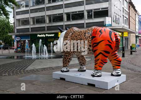Arte animale chiamato Go Safari visualizzato intorno alla città di Northampton REGNO UNITO Foto Stock