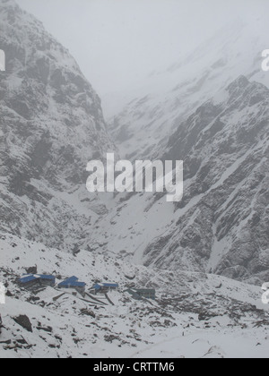 Machapuchare Base Camp Foto Stock