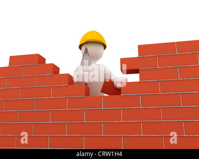 Un muro di mattoni. 3D render Foto Stock