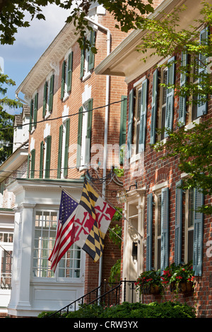 Chestertown, sponda orientale della contea del Kent, Maryland, ha la maggior parte intatte case in stile georgiano in stato di Maryland Foto Stock