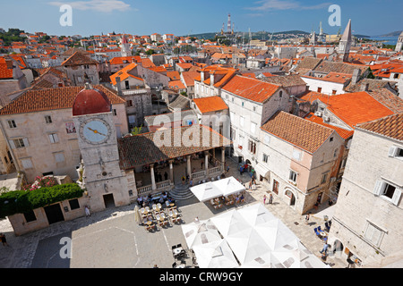 Vista panoramica della città di Trogir Foto Stock