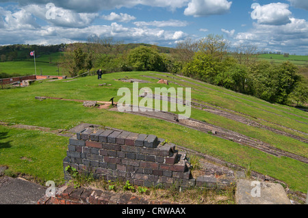 Foxton Locks, situato sulla linea di Leicester del Grand Union Canal, Leicestershire, England, Regno Unito Foto Stock