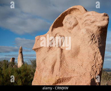 Dettagli del Living Desert scultura sito, un open-air art mostra allestita nell'entroterra di Broken Hill, Nuovo Galles del Sud Foto Stock