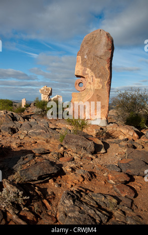 Dettagli del Living Desert scultura sito, un open-air art mostra allestita nell'entroterra di Broken Hill, Nuovo Galles del Sud Foto Stock