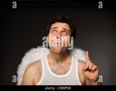Il sig. Angelo con ali bianche Foto Stock