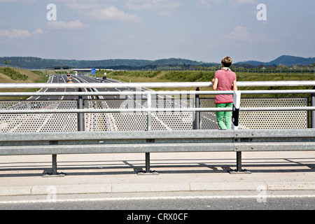 Chiusura esterna di un tratto di autostrada in Germania Foto Stock