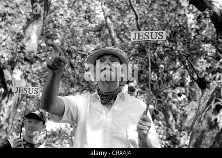 Uomo cristiano a Speakers' Corner in Hyde Park, Londra Foto Stock