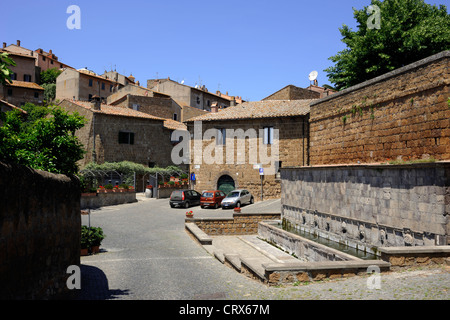 Italia, Lazio, Tuscania, fontana delle sette cannelle, fontana di sette beccucci Foto Stock