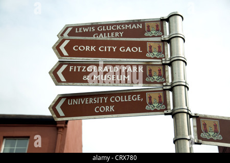 Segno di strada nella città di Cork, Co.Cork, Irlanda Foto Stock