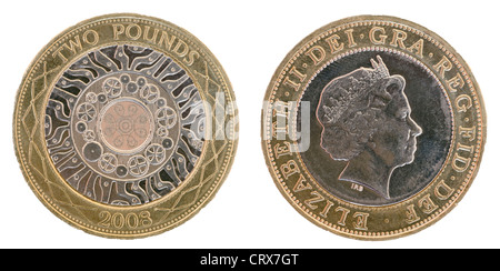 Due British pound coin Foto Stock