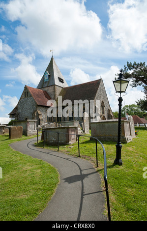 Vista di St Margarets chiesa in Ditchling, East Sussex, Regno Unito Foto Stock